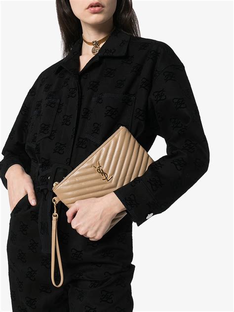 ysl monogramme clutch replica|YSL monogram clutch dark beige.